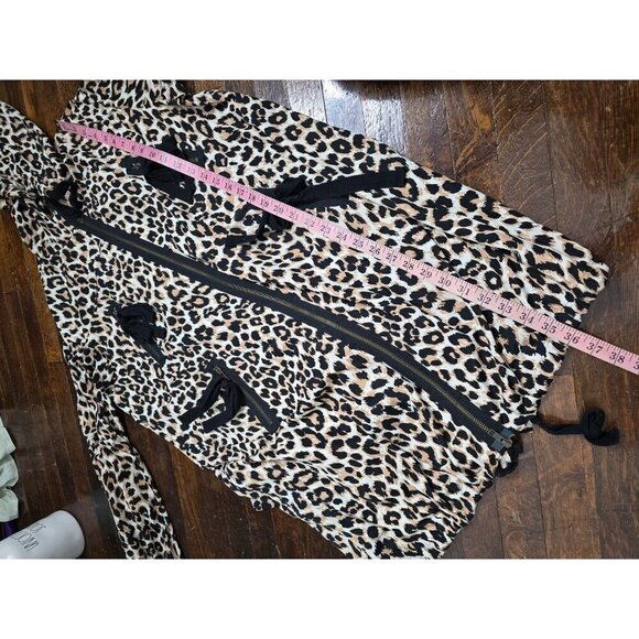 RED Valentino Lightweight Leopard Animal Print Tie Waist Designer Coat - Picture 12 of 16